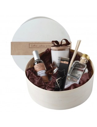 Grand coffret rond bougies et diffuseurs cachemire | Les Lumières du Temps