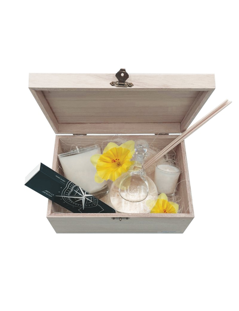 Coffret bougies 180gr & 35gr + parfumeur 200 ml + 1 boite d'allumettes Fleur de Cerisier