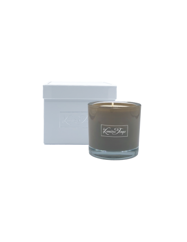 Bougie parfumée collection Luxe 200 g parfum Impérial livrée dans sa boîte blanche.