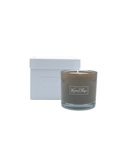 Bougie parfumée collection Luxe 200 g parfum Impérial livrée dans sa boîte blanche.