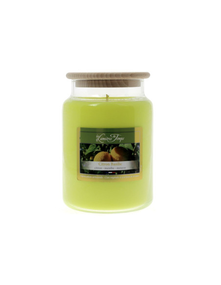 Bougie Cire Colorée 670 g Citron Basilic | Les Lumières du Temps