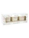 Coffret N°3 Traditionnel 3 bougies x 90 g : Fleur de Cerisier, Touche de Mauve, Fleur de Coton