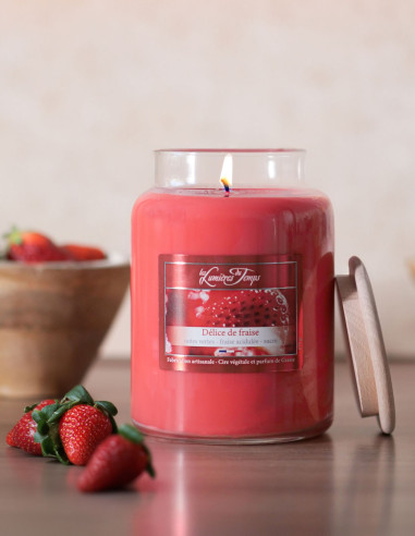 Bougie Cire Colorée Délice de Fraise