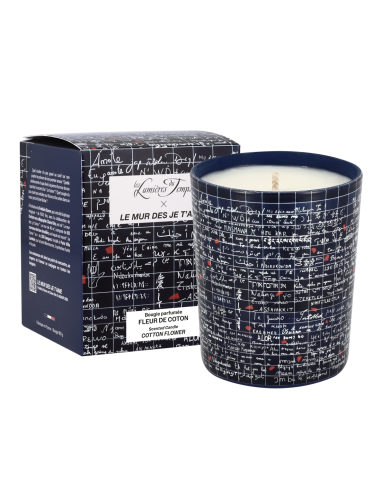 Bougie Le mur des je t'aime 180 g Fleur de Coton