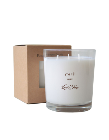 Bougie Végétale 350 g Café livrée avec sa boîte kraft
