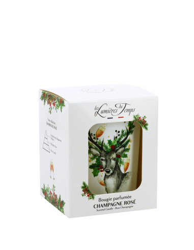 Bougie Traditions Enchantées 180 g Champagne Rosé livrée avec boîte