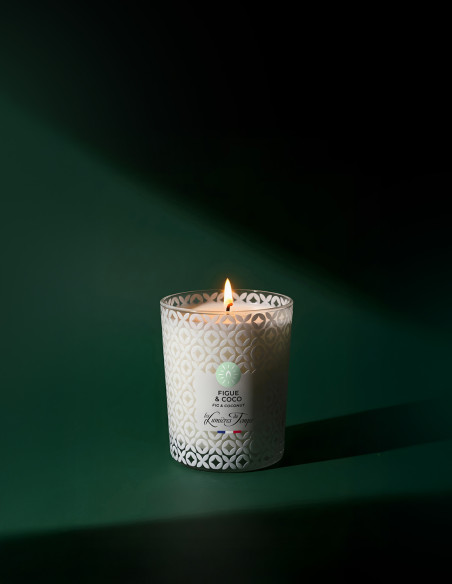Bougie Végétale 90 g Figue et Coco ; parfum en duo.