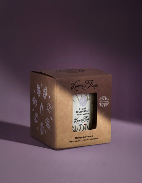 Bougie Végétale 180 g Mèche en Bois Fleur d'Oranger ; un parfum qui rappelle le Sud de la France