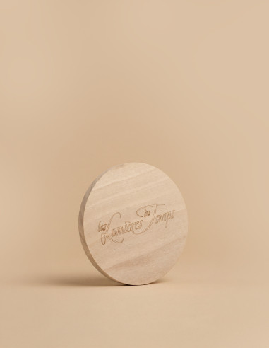 Couvercle en bois plat pour mettre sur une bougie parfumée 180 g
