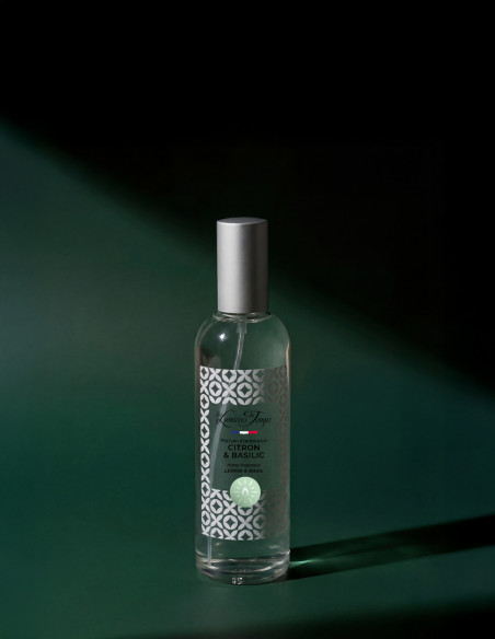 Spray d'Ambiance 100 ml Citron et Basilic ; un duo de parfum tonique et vivifiant