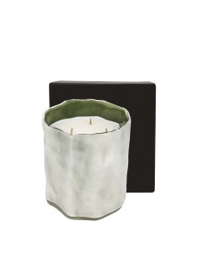 Bougie Lucia Blanche 1,1 kg Sous le Figuier , grosse bougie parfumée 3 mèches en coton