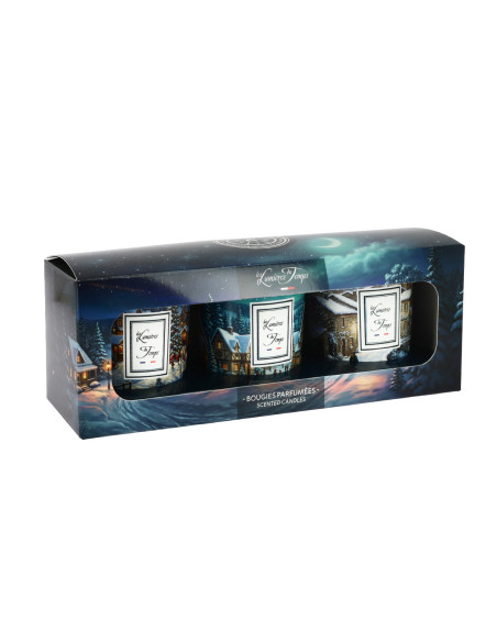 Coffret Bougies Parfumées 3 × 90 g – Escapade Hivernale – Villages Enchantés